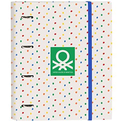 Safta BENETTON Topitos Carpeta 4 Anillas de 35 cm con 100 Hojas A4, Ideal para Niños de Diferentes Edades, Cómoda y Versátil, Calidad y Resistencia, 27x3.5x32 cm, Color Blanco roto Safta BENETTON Topitos Carpeta 4 Anillas de 35 cm con 100 Hojas A4, Ideal para Niños de Diferentes Edades, Cómoda y Versátil, Calidad y Resistencia, 27x3.5x32 cm, Color Blanco roto