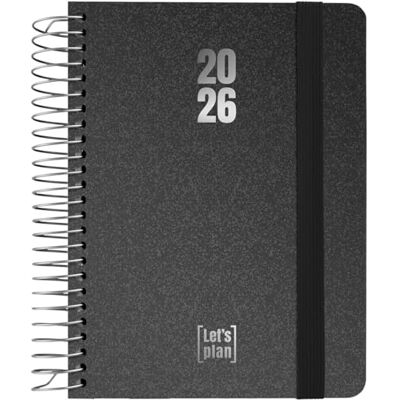 Grafoplas Agenda 2026 Semana Vista a6, Español, Metallic Negra, Incluye Pegatinas, Tapa Dura Forrada Tela Metalizado, Espiral, Cierre Elástico, De Enero a Diciembre, FSC, 120 Páginas para Planificar Grafoplas Agenda 2026 Semana Vista a6, Español, Metallic Negra, Incluye Pegatinas, Tapa Dura Forrada Tela Metalizado, Espiral, Cierre Elástico, De Enero a Diciembre, FSC, 120 Páginas para Planificar