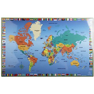 Exacompta Ref. 29790E – Caja de 10 soportes para escritorio infantil de cartón rígido rellenado – anverso y reverso de PVC para soportar el uso diario – 37,5 x 57,5 cm – Visual mundo – Se entrega Exacompta Ref. 29790E – Caja de 10 soportes para escritorio infantil de cartón rígido rellenado – anverso y reverso de PVC para soportar el uso diario – 37,5 x 57,5 cm – Visual mundo – Se entrega