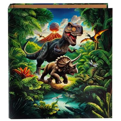 Goldbuch Carpeta archivadora Vulkan, 28,5 x 32 x 8 cm, cubierta de impresión artística, grapadora con mecanismo de palanca de metal, diseño de dinosaurios, carpeta para niños y niñas Goldbuch Carpeta archivadora Vulkan, 28,5 x 32 x 8 cm, cubierta de impresión artística, grapadora con mecanismo de palanca de metal, diseño de dinosaurios, carpeta para niños y niñas