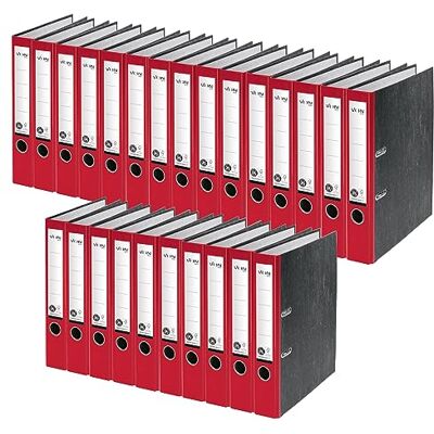 Leitz VON 10540025 Archivador A4, 25 unidades, 100% papel reciclado, 50 mm de ancho de lomo, para 350 hojas, ángel azul y certificado FSC, para escuela, estudio y hogar, color rojo Leitz VON 10540025 Archivador A4, 25 unidades, 100% papel reciclado, 50 mm de ancho de lomo, para 350 hojas, ángel azul y certificado FSC, para escuela, estudio y hogar, color rojo