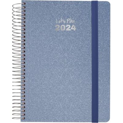 Grafoplas Agenda Día Página Anual 2024 Azul Ártico Español 15x21cm Espiral Tapa Dura Forrada Tela Metalizada Cierre Elástico Enero a Diciembre 24 Serie Metallic Grafoplas Agenda Día Página Anual 2024 Azul Ártico Español 15x21cm Espiral Tapa Dura Forrada Tela Metalizada Cierre Elástico Enero a Diciembre 24 Serie Metallic