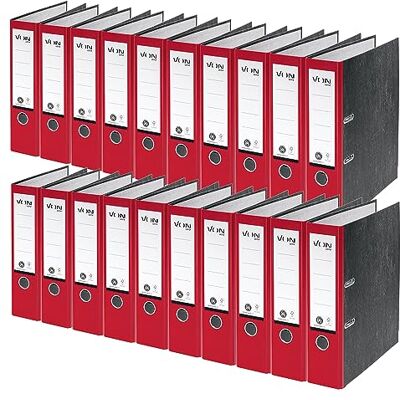Leitz VON 10530025 Archivador A4, 20 unidades, 100% papel reciclado, ancho de lomo de 80 mm, para 600 hojas, ángel azul y certificado FSC, para escuela, estudio y hogar, color rojo Leitz VON 10530025 Archivador A4, 20 unidades, 100% papel reciclado, ancho de lomo de 80 mm, para 600 hojas, ángel azul y certificado FSC, para escuela, estudio y hogar, color rojo