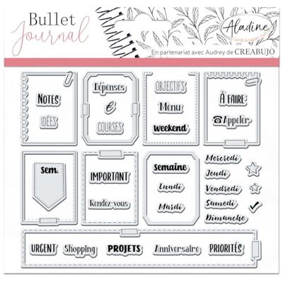 Aladine Stampo Bullet Clear Organización Semana Tabla de sellos de espuma, Huella Silicona Ideal para Bullet Journal, Scrapbooking, Cuadernos Loisirs Créatives DIY Aladine Stampo Bullet Clear Organización Semana Tabla de sellos de espuma, Huella Silicona Ideal para Bullet Journal, Scrapbooking, Cuadernos Loisirs Créatives DIY