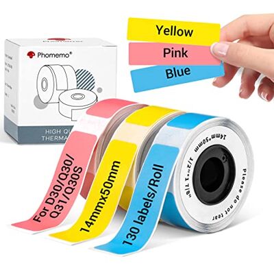 Phomemo D30 Etiquetas Adhesivas para Organización y Clasificación de Documentos, compatibles con Impresoras Térmicas D30, Q30S, Q30, Q31, 12 mm X 40 mm, 3 Rollos, Rojo+Amarillo+Azul Phomemo D30 Etiquetas Adhesivas para Organización y Clasificación de Documentos, compatibles con Impresoras Térmicas D30, Q30S, Q30, Q31, 12 mm X 40 mm, 3 Rollos, Rojo+Amarillo+Azul