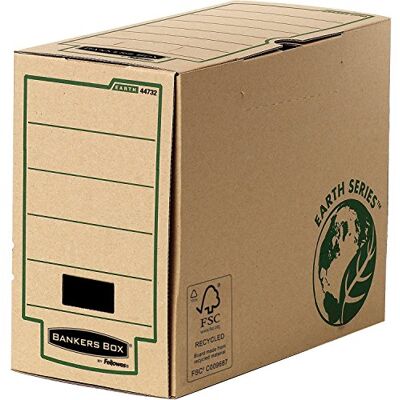 Bankers Box Fellowes Earth Series-Set de 20 cajas de cartón A4, ancho de 15 cm de instalación manual, color marrón Bankers Box Fellowes Earth Series-Set de 20 cajas de cartón A4, ancho de 15 cm de instalación manual, color marrón