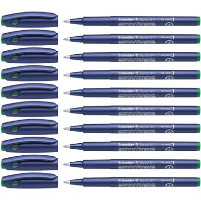 Schneider Topball 847 Rollerball Pen Green (Pack of 10) Schneider Topball 847 Rollerball Pen Green (Pack of 10)