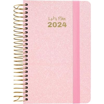 Grafoplas Agenda Día Página 2024 A6 Español 10, 5x16, 5cm Español Tapa Dura Cubierta Tela Metalizada Cierre Elástico Rosa Pastel Serie Metallic Grafoplas Agenda Día Página 2024 A6 Español 10, 5x16, 5cm Español Tapa Dura Cubierta Tela Metalizada Cierre Elástico Rosa Pastel Serie Metallic