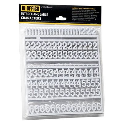 Bi-Office -264 números intercambiables, 19 mm, color blanco Bi-Office -264 números intercambiables, 19 mm, color blanco