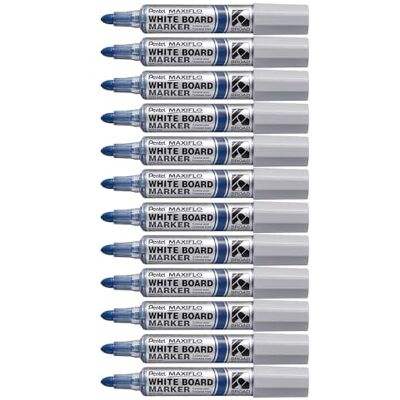 Pentel Maxiflo Rotulador de pizarra blanca (punta cónica ultragrande), color azul Pentel Maxiflo Rotulador de pizarra blanca (punta cónica ultragrande), color azul