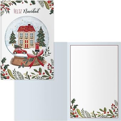 DOHE Tarjetas de Felicitación Navidad Pack 6 unidades Tamaño: 11,5x17 cm (cerrada) Incluye sobre para guardar la tarjeta Modelo Snowball DOHE Tarjetas de Felicitación Navidad Pack 6 unidades Tamaño: 11,5x17 cm (cerrada) Incluye sobre para guardar la tarjeta Modelo Snowball