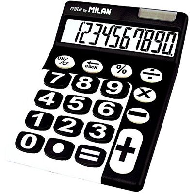 MILAN 150610KBL Calculadora de sobremesa, 10 dígitos, color negro y blanco MILAN 150610KBL Calculadora de sobremesa, 10 dígitos, color negro y blanco