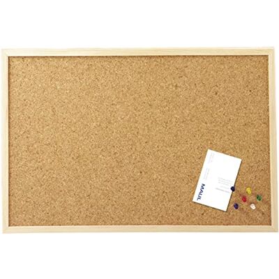 MAUL Tablero de corcho marrón 60x100 cm con marco de madera MAUL Tablero de corcho marrón 60x100 cm con marco de madera