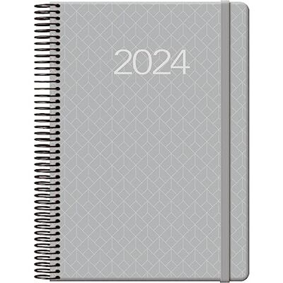 DOHE Agenda 2024 Día Página Tamaño Mediano: 14x20 cm 336 páginas Encuadernación en espiral Tapa dura Color Gris Modelo Newport DOHE Agenda 2024 Día Página Tamaño Mediano: 14x20 cm 336 páginas Encuadernación en espiral Tapa dura Color Gris Modelo Newport