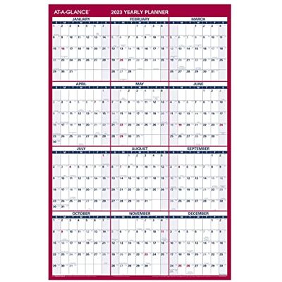 At-A-Glance Calendario borrable 2023, planificador de pared de borrado en seco, 36 x 24 pulgadas, grande, vertical/horizontal, reversible (PM26P28) At-A-Glance Calendario borrable 2023, planificador de pared de borrado en seco, 36 x 24 pulgadas, grande, vertical/horizontal, reversible (PM26P28)