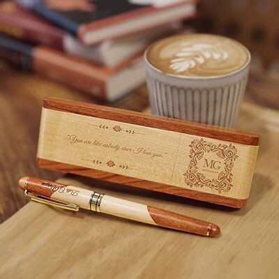 Generic Personalizado Bolígrafo de madera hecho a mano,con grabado de Caja de regalo comercial de (Nostalgia) Generic Personalizado Bolígrafo de madera hecho a mano,con grabado de Caja de regalo comercial de (Nostalgia)