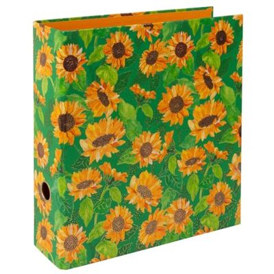 Goldbuch Sunflower Archivador con tapa de impresión artística con estampado de girasol y relieve dorado, grapadora con mecanismo de palanca de metal, archivador, archivador, aprox. 28,5 x 32 Goldbuch Sunflower Archivador con tapa de impresión artística con estampado de girasol y relieve dorado, grapadora con mecanismo de palanca de metal, archivador, archivador, aprox. 28,5 x 32