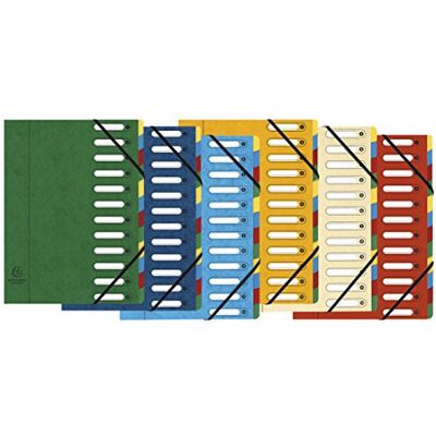 Exacompta Ref Archivo Harmonika multiparte 24,5 x 32 cm de tamaño, apto para documentos A4, 12 secciones con pestañas multicolor, cubierta de cartón prensado premium Colores surtidos Exacompta Ref Archivo Harmonika multiparte 24,5 x 32 cm de tamaño, apto para documentos A4, 12 secciones con pestañas multicolor, cubierta de cartón prensado premium Colores surtidos