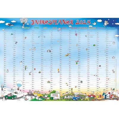 Alpha Planificador anual Happy XL 2025, 100 x 70 cm, calendario con resumen anual, ilustraciones amorosas de Silke Leskien y calendario alemán: by Silke Leskien Alpha Planificador anual Happy XL 2025, 100 x 70 cm, calendario con resumen anual, ilustraciones amorosas de Silke Leskien y calendario alemán: by Silke Leskien