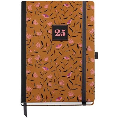 Miquelrius Agenda 2025, Agenda anual 155x213 mm, Agenda semana vista, Cubierta cartón forrado plastificado, Espiral, Cierre goma elástica, Papel 80 g/m², Español, Inglés y Portugués, Otoño Miquelrius Agenda 2025, Agenda anual 155x213 mm, Agenda semana vista, Cubierta cartón forrado plastificado, Espiral, Cierre goma elástica, Papel 80 g/m², Español, Inglés y Portugués, Otoño