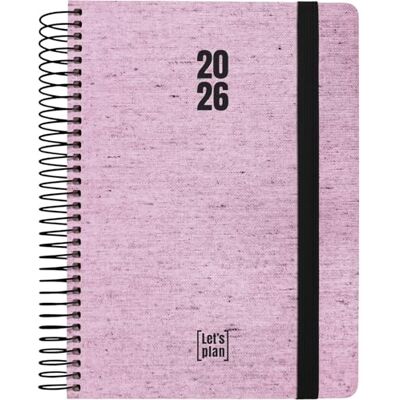 Grafoplas Agenda 2026 Dia por Pagina, Ecojeans Rosa, Tamaño 15x21cm, Español, Espiral, Tapa Dura Forrada Denim Reciclado, Cierre Goma, Esquinas Redondeadas, Incluye Pegatinas, FSC Grafoplas Agenda 2026 Dia por Pagina, Ecojeans Rosa, Tamaño 15x21cm, Español, Espiral, Tapa Dura Forrada Denim Reciclado, Cierre Goma, Esquinas Redondeadas, Incluye Pegatinas, FSC