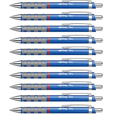 Rotring Tikky bolígrafos Tinta azul Punta mediana (1,0 mm) Cuerpos color azul Ligero, con un agarre recubierto de goma 12 unidades Rotring Tikky bolígrafos Tinta azul Punta mediana (1,0 mm) Cuerpos color azul Ligero, con un agarre recubierto de goma 12 unidades
