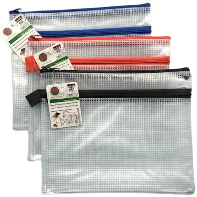 ARK 6 x A5 doble bolsillo bolsa escuela impermeable almacenamiento fuerte lápiz estuche estuche con cremallera cartera (240 x 190 mm) ARK 6 x A5 doble bolsillo bolsa escuela impermeable almacenamiento fuerte lápiz estuche estuche con cremallera cartera (240 x 190 mm)