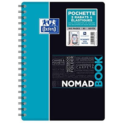Oxford Nomadbook Etudiant – Cuaderno espiral cuadros pequeños 5 X 5 mm 17,6 x 25 cm, 160 páginas colores aleatorios Oxford Nomadbook Etudiant – Cuaderno espiral cuadros pequeños 5 X 5 mm 17,6 x 25 cm, 160 páginas colores aleatorios