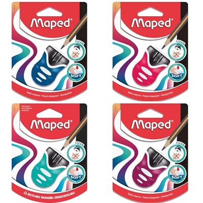 Maped Material Escolar Sacapuntas Clean Grip Sacapuntas con Depósito 1 Orificio para Afilar Apertura y Cierre Automático Gran Capacidad de Reserva 5 Colores Diferentes Maped Material Escolar Sacapuntas Clean Grip Sacapuntas con Depósito 1 Orificio para Afilar Apertura y Cierre Automático Gran Capacidad de Reserva 5 Colores Diferentes
