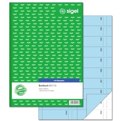 Sigel Formularbuch "Bonbuch", A4, 1000 Abrisse, blau Sigel Formularbuch "Bonbuch", A4, 1000 Abrisse, blau