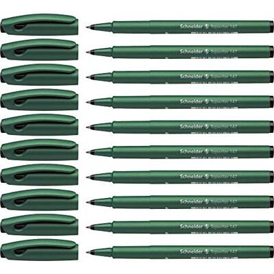 Schneider TOPW riter 147 Bolígrafos punta de fibra (0,6 mm) 10 unidades), color negro Schneider TOPW riter 147 Bolígrafos punta de fibra (0,6 mm) 10 unidades), color negro