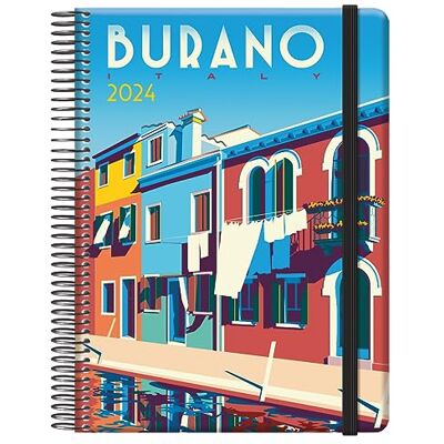 DOHE Agenda 2024 Día Página Tamaño: 15x21 cm (A5) 336 páginas Encuadernación en espiral Tapa dura Modelo Traveller Burano DOHE Agenda 2024 Día Página Tamaño: 15x21 cm (A5) 336 páginas Encuadernación en espiral Tapa dura Modelo Traveller Burano