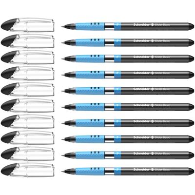 Schneider Slider – Bolígrafos con zona de agarre suave, F, color negro () Schneider Slider – Bolígrafos con zona de agarre suave, F, color negro ()