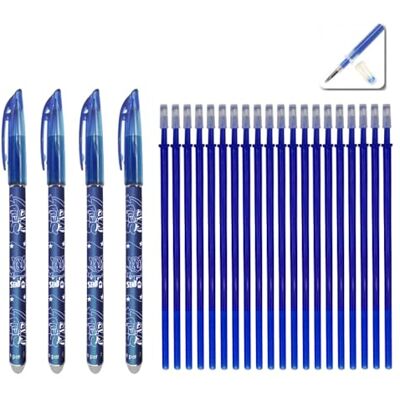 Generico Set 24 Piezas: 4 Bolígrafos Borrables Azules + 20 Recambios Azules – Compatibles con Legami – Punta 0,5mm – Tinta Termosensible para Escuela, Marcado en Tela y Piel – Un Regalo Útil para Estudiantes Generico Set 24 Piezas: 4 Bolígrafos Borrables Azules + 20 Recambios Azules – Compatibles con Legami – Punta 0,5mm – Tinta Termosensible para Escuela, Marcado en Tela y Piel – Un Regalo Útil para Estudiantes