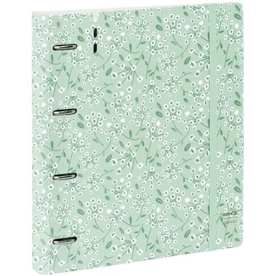 Safta Archivador 4 Anillas 35 mm A4 PP Foam con Recambio 100 Hojas 90g y 5 Separadores, Carpesano Carpeta Anillas A4 Cierre de Goma y Apertura 360°, Verde Claro Estampado Flores Safta Archivador 4 Anillas 35 mm A4 PP Foam con Recambio 100 Hojas 90g y 5 Separadores, Carpesano Carpeta Anillas A4 Cierre de Goma y Apertura 360°, Verde Claro Estampado Flores