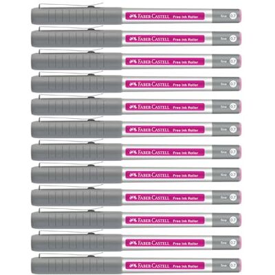 Faber-Castell Rotulador Free Ink rosa, 12 rotuladores de 0,4 mm, rotulador con tinta indeleble Faber-Castell Rotulador Free Ink rosa, 12 rotuladores de 0,4 mm, rotulador con tinta indeleble