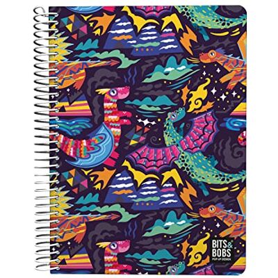 Grafoplas Cuaderno Cuarto 80 Hojas Cuadriculadas 4x4 90g Tapa Plastico Espiral Colección Diseño Bits&Bobs Pop Up Design Dragons Certificado FSC Grafoplas Cuaderno Cuarto 80 Hojas Cuadriculadas 4x4 90g Tapa Plastico Espiral Colección Diseño Bits&Bobs Pop Up Design Dragons Certificado FSC