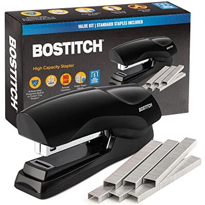 Bostitch Grapadora de oficina resistente, engrapadora de 40 hojas para escritorio, tira completa, incluye 1260 grapas, color negro Bostitch Grapadora de oficina resistente, engrapadora de 40 hojas para escritorio, tira completa, incluye 1260 grapas, color negro