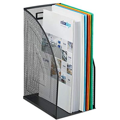 Relaxdays Bandeja para Documentos, DIN A4, Ancho, Rejilla, Organizador de Escritorio, 32 x 16 x 24,5 cm, 1 Ud., Negro Relaxdays Bandeja para Documentos, DIN A4, Ancho, Rejilla, Organizador de Escritorio, 32 x 16 x 24,5 cm, 1 Ud., Negro