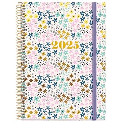 Miquelrius Agenda 2025, Agenda anual 155x213 mm, Agenda semana vista, Cubierta cartón forrado plastificado, Espiral, Cierre goma elástica, Papel 80 g/m², Español, Inglés y Portugués, Spring Miquelrius Agenda 2025, Agenda anual 155x213 mm, Agenda semana vista, Cubierta cartón forrado plastificado, Espiral, Cierre goma elástica, Papel 80 g/m², Español, Inglés y Portugués, Spring