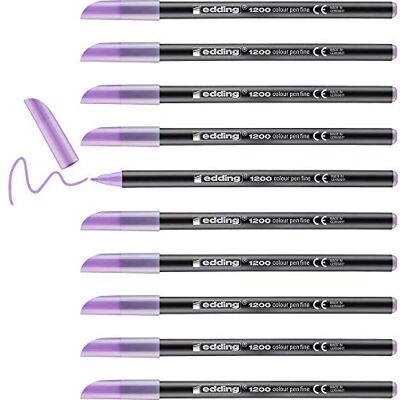 Edding Caja con 10 Rotuladores 1200 con Punta Fina Pastel 1mm Lavanda. Edding Caja con 10 Rotuladores 1200 con Punta Fina Pastel 1mm Lavanda.