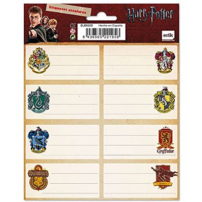 Grupo Erik Etiquetas adhesivas Harry Potter escudos Pegatinas libro nombres/Pack etiquetas escolares Papeleria Harry Potter Vuelta al cole material escolar Producto con licencia oficial Grupo Erik Etiquetas adhesivas Harry Potter escudos Pegatinas libro nombres/Pack etiquetas escolares Papeleria Harry Potter Vuelta al cole material escolar Producto con licencia oficial