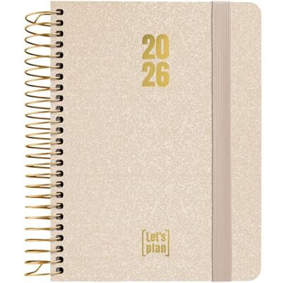 Grafoplas Agenda 2026 Semana Vista a6, Español, Metallic Arena, Incluye Pegatinas, Tapa Dura Forrada Tela Metalizado, Espiral, Cierre Elástico, De Enero a Diciembre, FSC, 120 Páginas para Planificar Grafoplas Agenda 2026 Semana Vista a6, Español, Metallic Arena, Incluye Pegatinas, Tapa Dura Forrada Tela Metalizado, Espiral, Cierre Elástico, De Enero a Diciembre, FSC, 120 Páginas para Planificar
