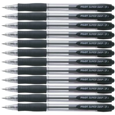 PILOT BPGB-10R-F Bolígrafo de bola a presión Supergrip negro punta 0 7 punta 0 27 mm (conf.12) PILOT BPGB-10R-F Bolígrafo de bola a presión Supergrip negro punta 0 7 punta 0 27 mm (conf.12)