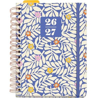 Miquelrius Agenda Escolar 2026 2027 Semana Vista A5+, Cartón Forrado y Cierre de Goma, Papel 100 g/m², Doble Espiral, Separadores, Bolsillo Interior, Regla Marcapáginas y Stickers, Blue Garden Miquelrius Agenda Escolar 2026 2027 Semana Vista A5+, Cartón Forrado y Cierre de Goma, Papel 100 g/m², Doble Espiral, Separadores, Bolsillo Interior, Regla Marcapáginas y Stickers, Blue Garden
