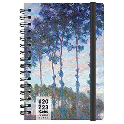 KAOS Agenda diaria 2023 en espiral, 12 meses con planificador, tamaño mediano de 12 x 18,6 cm, manta de cartón, banda elástica plana, marcapáginas, sin PVC, Monet Pioppi, KAOS Agenda diaria 2023 en espiral, 12 meses con planificador, tamaño mediano de 12 x 18,6 cm, manta de cartón, banda elástica plana, marcapáginas, sin PVC, Monet Pioppi,
