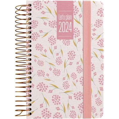 Grafoplas Agenda Día Página 2024 A6 Español Diseño Lily 10, 5x16, 5cm Con Espiral Tapa Dura Forrada en Tela Impresa Cierre Elástico Perfecta para Gestionar tu Tiempo Grafoplas Agenda Día Página 2024 A6 Español Diseño Lily 10, 5x16, 5cm Con Espiral Tapa Dura Forrada en Tela Impresa Cierre Elástico Perfecta para Gestionar tu Tiempo