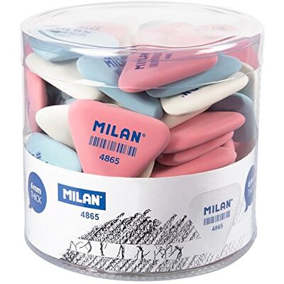 MILAN Bote 65 Gomas miga de pan Triangulares PNM4865 Color Surtido MILAN Bote 65 Gomas miga de pan Triangulares PNM4865 Color Surtido