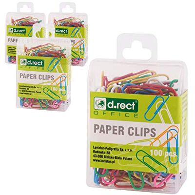 D.RECT Clips de colores (28 mm, 100 unidades, en caja de plástico, 12 cajas) D.RECT Clips de colores (28 mm, 100 unidades, en caja de plástico, 12 cajas)
