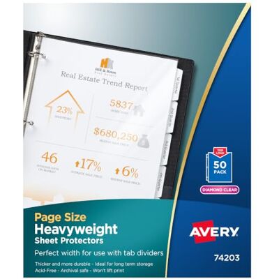 Avery Lettera Polipropileno (PP) 50pieza(s) hoja de protección Avery Lettera Polipropileno (PP) 50pieza(s) hoja de protección